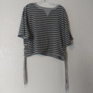 Calvin Klein Performance women's size M gray and black striped blouse